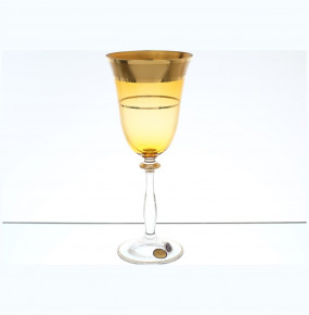 Бокалы для красного вина 250 мл 6 шт амбер  Star Crystal "Анжела /Матовая полоса /золото" / 133065