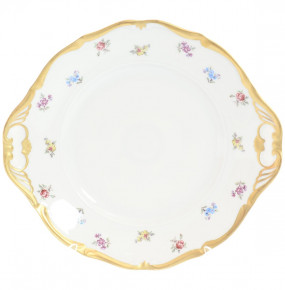 Тарелка для торта 27 см  Chodov "Корона /Мелкие цветы /Матовое золото" / 148377