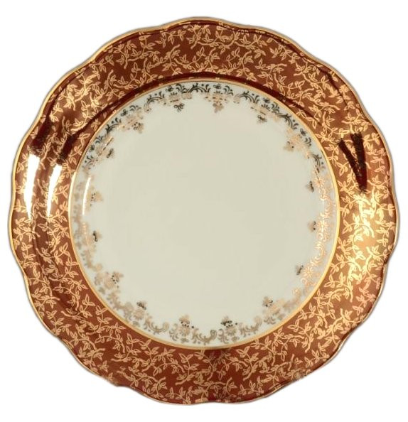 Набор тарелок 21 см 6 шт  Royal Czech Porcelain &quot;Фредерика /Красная /Золотые листики&quot; / 106384