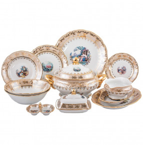 Столовый сервиз на 6 персон 27 предметов  Royal Czech Porcelain "Фредерика /Барокко бежевое" / 203601