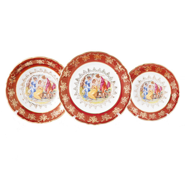 Набор тарелок 18 предметов  МаМ декор &quot;Фредерика /Мадонна красная&quot; / 167684