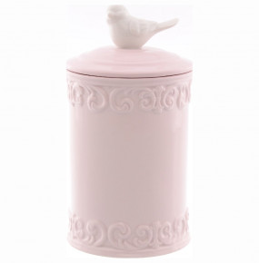 Ёмкость для сыпучих продуктов с крышкой розовая "Птичка /Royal Classics" / 150235