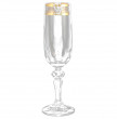 Бокалы для шампанского 180 мл 6 шт  Crystalite Bohemia &quot;Мирель /Золотые листики&quot; / 101194