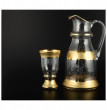 Набор для воды 7 предметов (кувшин 1,5 л + 6 стаканов)  Bohemia &quot;Королевский /матовое золото&quot; B-G / 099954