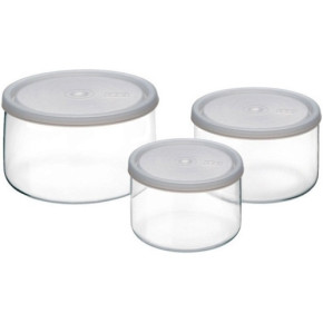 Набор контейнеров для хранения 3 предмета (0,4 л + 0,8 л  +1,5 л) с пластиковыми крышками "Simax" / 135926