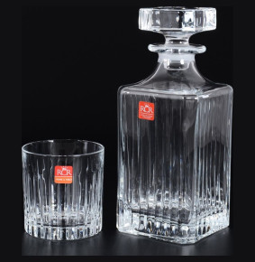Набор для виски 7 предметов (графин 800 мл + 6 стаканов по 300 мл)  RCR Cristalleria Italiana SpA "Таймлесс /Без декора" / 117078