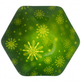 Салатник 15 см зелёный  LEFARD "Новогодний калейдоскоп /Снежинки" / 268448