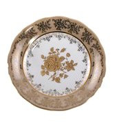 Тарелка 19 см 1 шт  Royal Czech Porcelain "Офелия /Золотая роза /Бежевая" / 204812
