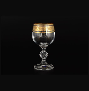 Бокалы для белого вина 150 мл 6 шт  Crystalite Bohemia "Клаудия /Цветочный узор на золоте" / 013454