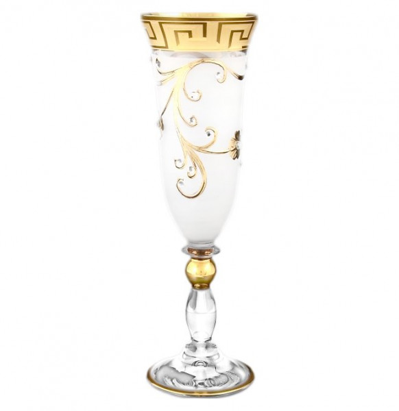 Бокалы для шампанского 160 мл 6 шт   Bohemia &quot;Грация /Версаче /Золотые цветы и Стразы&quot;  / 052347