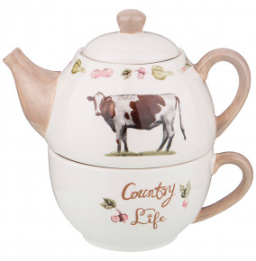 Чайный набор 2 предмета (заварочный чайник и чашка 440 мл)  LEFARD "COUNTRY LIFE" / 220699