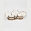 Набор тарелок 24 предмета на 6 персон кремовый  O.M.S. Collection &quot;TULU /Реактив с вкраплениями /с коричневым ободком&quot; / 290760