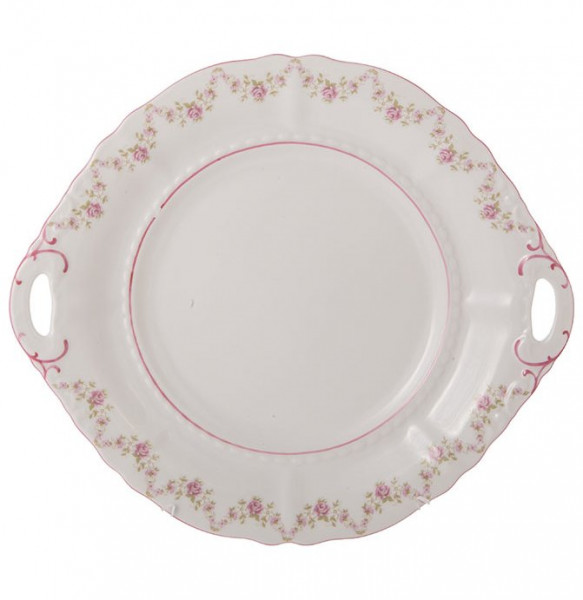 Пирожковая тарелка 27 см  Leander &quot;Соната /Розовый цветок /Розовая отводка&quot; / 199375