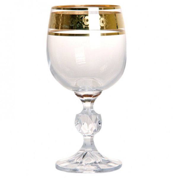 Бокал для белого вина 190 мл 1 шт  Crystalite Bohemia &quot;Клаудия /Цветочный узор на золоте&quot; 2 / 151686