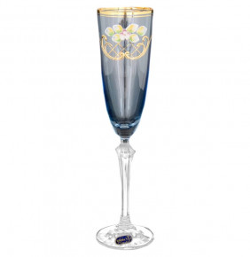 Бокалы для шампанского 200 мл 6 шт прозрачно-голубые  Crystalex CZ s.r.o. "Элизабет /Лепка" / 059489