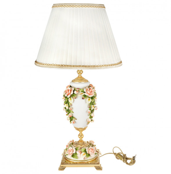 Лампа настольная 55 см с абажуром  Rosaperla &quot;Розаперла /Цветок&quot; / 231498