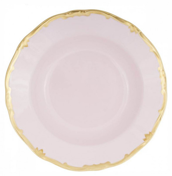 Набор тарелок 22 см 6 шт глубокие  Weimar Porzellan &quot;Престиж /Золотая отводка&quot; розовый / 206469