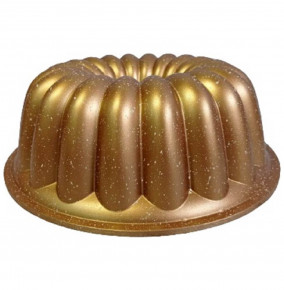 Форма для выпечки кекса 25 см антипригарное покрытие золотая  O.M.S. Collection "GRANIT CAKE MOULD" / 288936