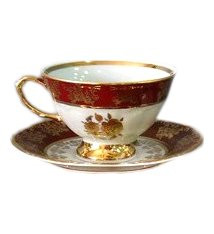 Чайная пара 150 мл 1 шт  Royal Czech Porcelain &quot;Мария-Тереза /Золотая роза /Красная&quot; / 204809
