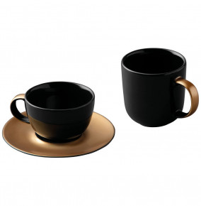 Набор для кофе и чая 3 предмета  Berghoff "Gem /Чёрный с золотом" / 172208
