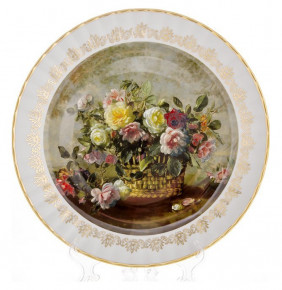 Настенная тарелка 32 см  Bavarian Porcelain "Цветы 4" / 085325