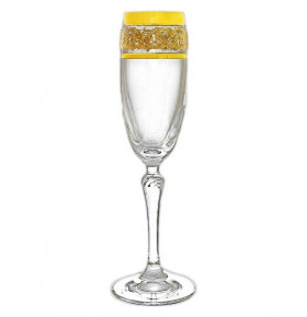 Бокал для шампанского 160 мл 1 шт  Rona "Люция /Золотая коллекция, широкое золото" / 214578