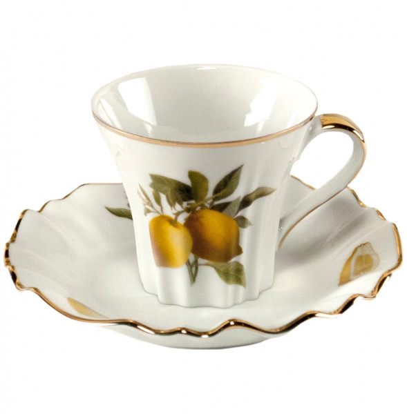 Чайная пара 1 шт  Royal Czech Porcelain &quot;Каролина /Лимоны&quot; / 203748