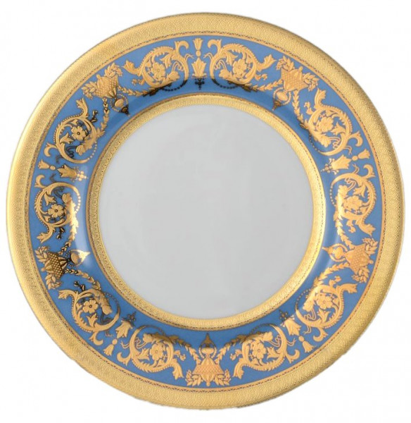 Набор тарелок 21 см 6 шт  Falkenporzellan &quot;Констанц /Императорское золото /на голубом&quot; / 033188