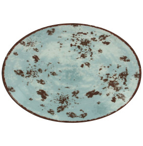 Тарелка 32 х 23 см овальная плоская голубая  RAK Porcelain "Peppery" / 314820