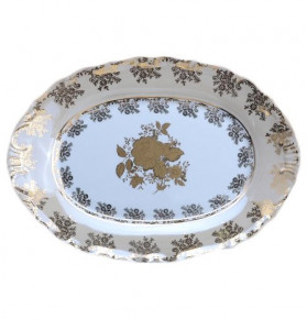 Блюдо 32 см овальное  Royal Czech Porcelain "Мария-Тереза /Золотая роза /Бежевая" / 204441