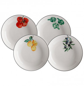 Набор тарелок 5 предметов (тарелка 28 см + 4 тарелки 20 см)  Casa Domani "Овощи" (подарочная упаковка) / 291456