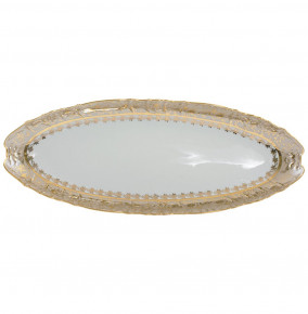 Блюдо 64 см для рыбы  Royal Czech Porcelain "Бежевая /Золотые листики" / 204420