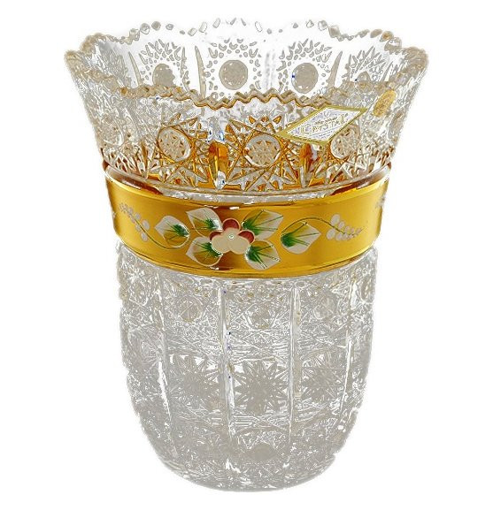 Ваза для цветов 15,5 см  Aurum Crystal &quot;Хрусталь с золотом&quot; / 038001