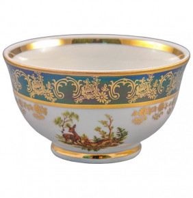 Пиала 13 см  Royal Czech Porcelain "Золотая роза /Зеленая" / 204798