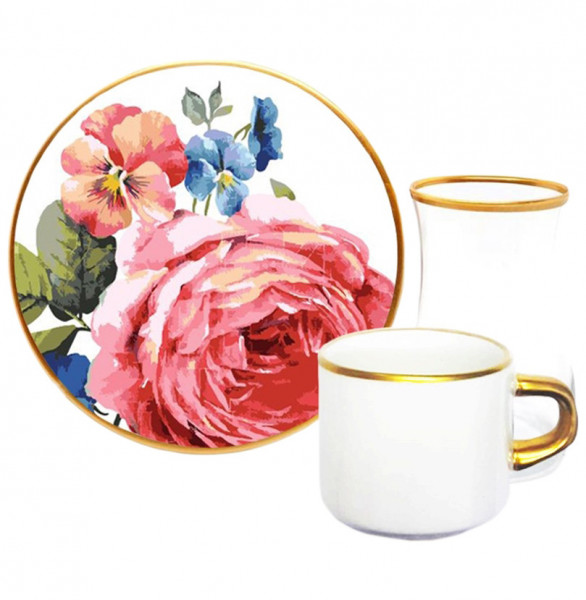 Набор чайно-кофейный на 6 персон 18 предметов  Toygar &quot;Розы&quot; / 285508
