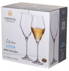 Бокалы для белого вина 470 мл 6 шт  Crystalite Bohemia "Loxia /Локсия /Без декора" / 289509