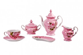 Чайный сервиз на 6 персон 16 предметов  Weimar Porzellan "Алвин розовый" / 001614