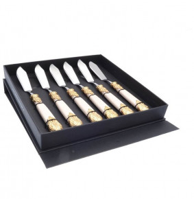 Столовые приборы 6 предметов Столовые ножи для рыбы  Domus Design "D&D /Версаль" слоновая кость  / 201418