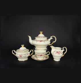 Чайный сервиз на 6 персон 15 предметов  Bohemia Porcelan Moritz Zdekauer 1810 s.r.o. "Анжелика /Плетистая роза /СК" / 046001