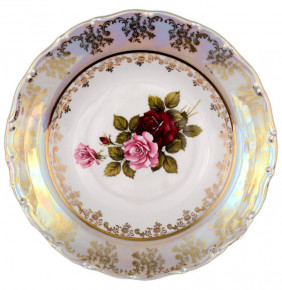 Набор тарелок 23 см 6 шт глубокие  Bohemia Porcelan Moritz Zdekauer 1810 s.r.o. "Офелия /Роза перламутр" / 092364