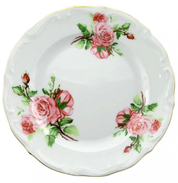 Набор тарелок 22,5 см 6 шт глубокие  Cmielow &quot;Мария-Тереза /Розовые розы&quot; / 123315