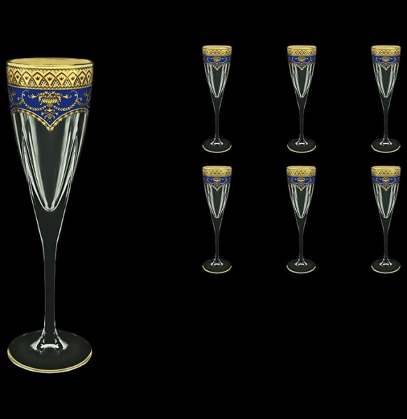 Бокалы для шампанского 170 мл 6 шт &quot;Astra Gold /Синяя&quot; / 107150