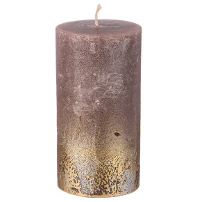 Свеча столбик rustic 15 х 6 см песочная с золотом Bronco / 333085