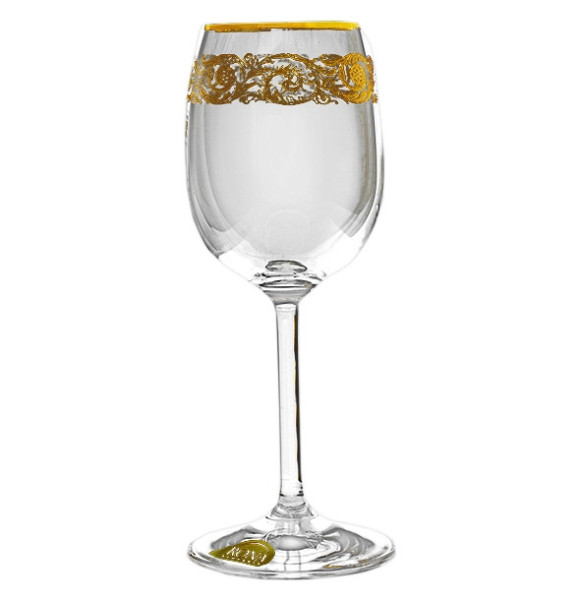 Бокал для белого вина 200 мл 1 шт  Rona &quot;Гала /Золотая коллекция, тонкое золото&quot; / 323036
