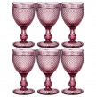 Бокалы для белого вина 300 мл 6 шт розовые  LEFARD &quot;Гранат /Muza color&quot; / 220740