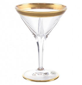 Бокалы для мартини 6 шт  RCR Cristalleria Italiana SpA "Фьюжн /Матовая полоса /золото" / 146750