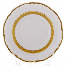 Набор тарелок 24 см 6 шт  Bavarian Porcelain "Мария-Тереза /Золотая матовая лента" / 001860
