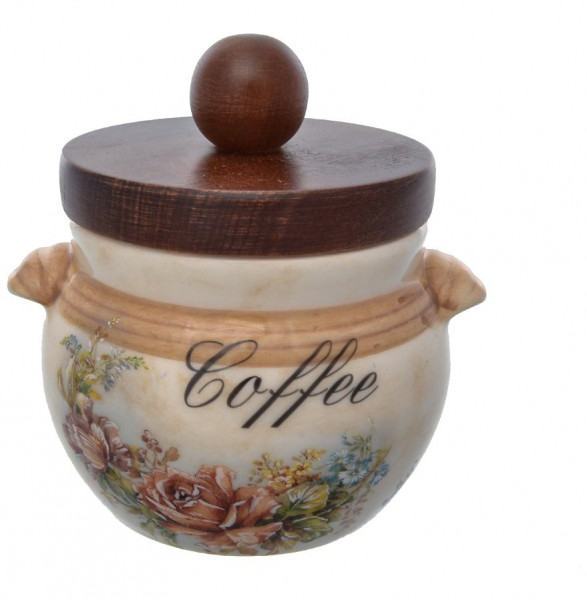 Банка для кофе 9 х 9 см с деревянной крышкой  Ceramica Cuore &quot;Элианто&quot;  / 226190
