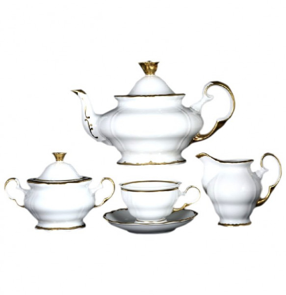Чайный сервиз на 6 персон 15 предметов  Thun &quot;Анжелика /Золотая отводка&quot; / 166600