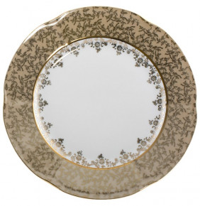 Тарелка 19 см 1 шт  Royal Czech Porcelain "Болеро /Бежевый /Золотые листики" / 203672